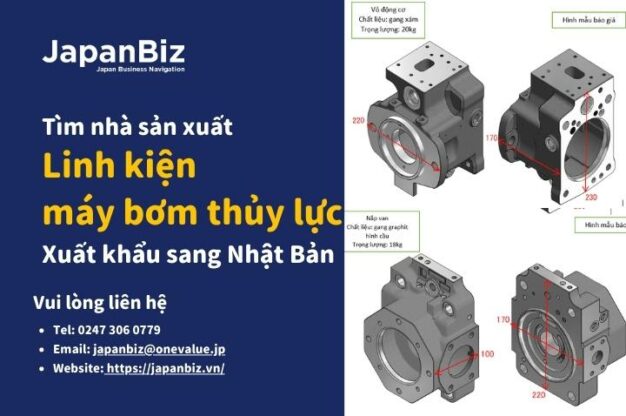 Tìm nhà sản xuất: Linh kiện máy bơm thủy lực xuất khẩu sang Nhật Bản